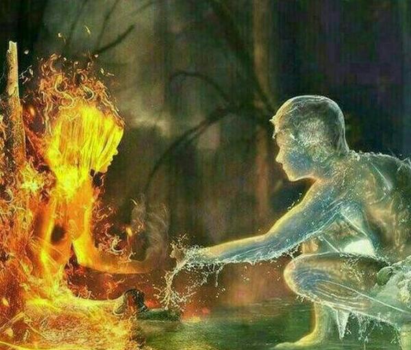 عکس عاشقانه آب و آتش