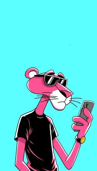 والپیپر عکس پلنگ صورتی برای پروفایل