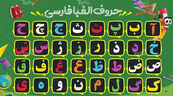 عکس حروف الفبا از اول تا آخر