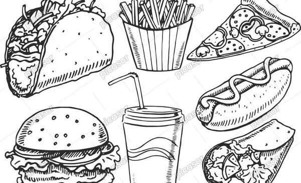 دانلود عکس نقاشی همبرگر