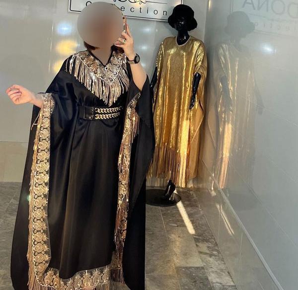 عکس مانتو عبایی نگین دار
