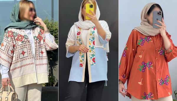 عکس مانتو گلدوزی شده مجلسی