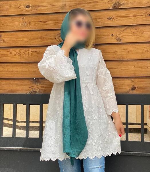 عکس مانتو با پارچه خامه دوزی