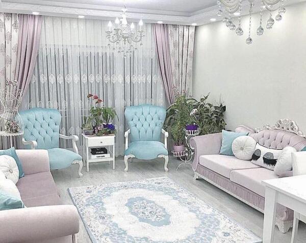 عکس ست پرده و مبل