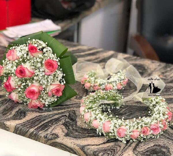 عکس سفره عقد با گل طبیعی