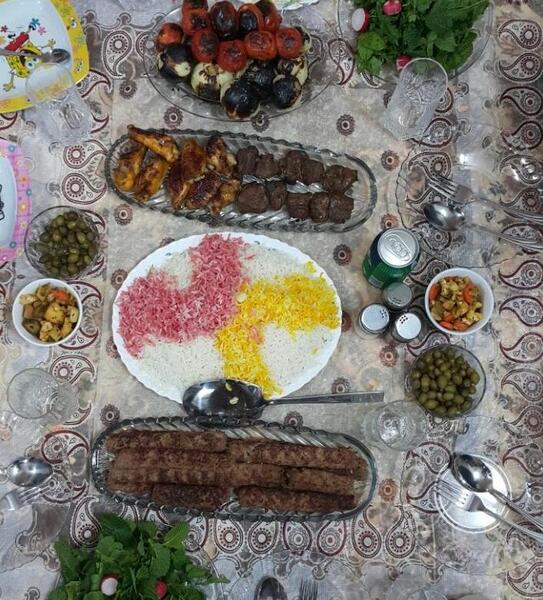 عکس سفره چلو کباب