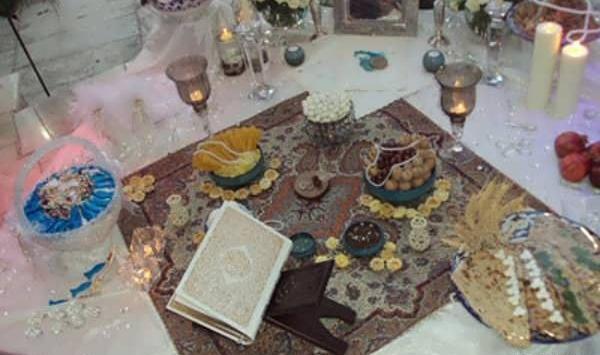 عکس از سفره عقد در خانه