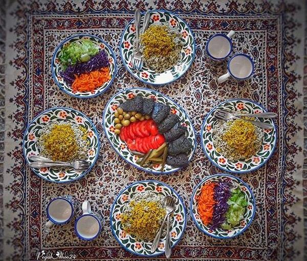 عکس سفره ی غذای ایرانی