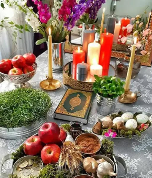 عکس طبیعی از سفره هفت سین