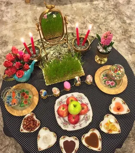 عکس سفره ی هفت سین طبیعی