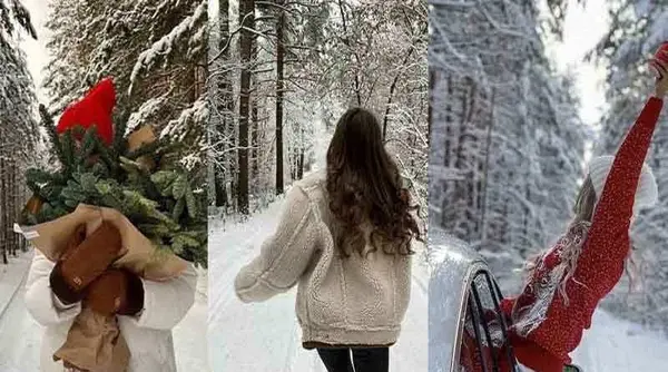 ژست برای عکس گرفتن در برف