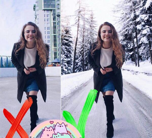 ژست عکس گرفتن با برف