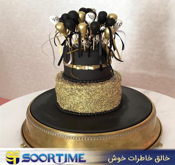 عکس تم تولد مشکی و طلایی
