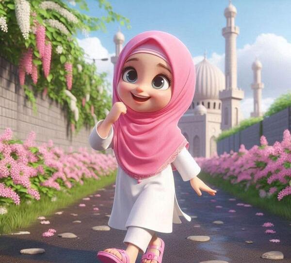 عکس دختر محجبه کارتونی برای پروفایل