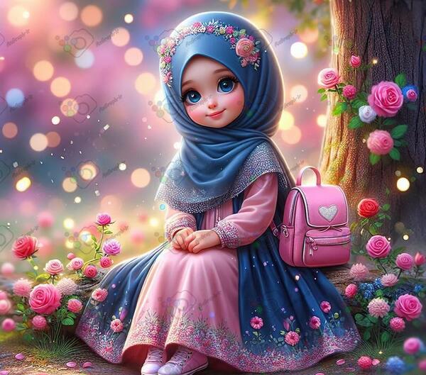 عکس دختر محجبه کارتونی برای پروفایل
