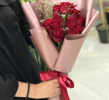 عکس دسته گل صورتی و قرمز