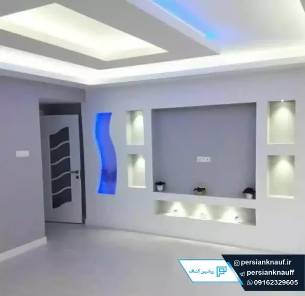 عکس دکور تلویزیون با گچ