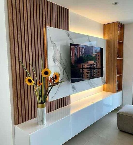 عکس دکور میز تلویزیون دیواری