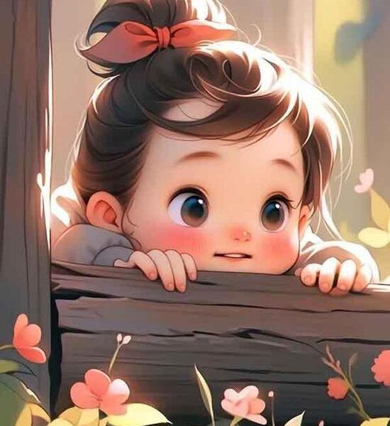 عکس دختر خوشحال کارتونی