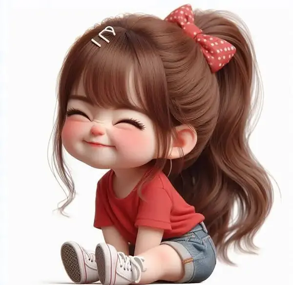 عکس دختر خوشحال کارتونی