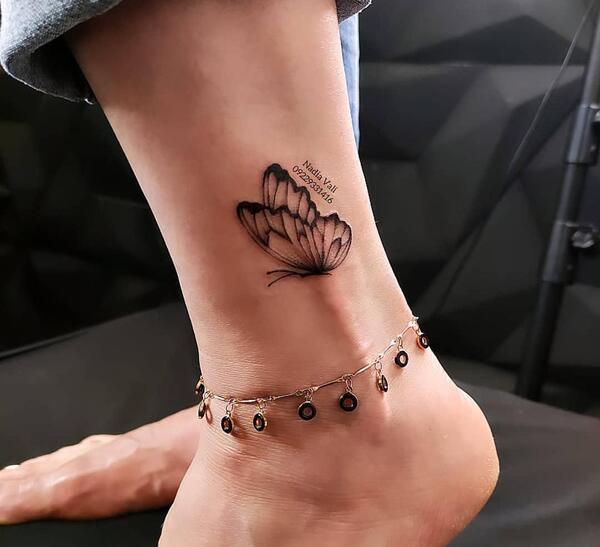 عکس تاتو روی مچ پا دخترانه