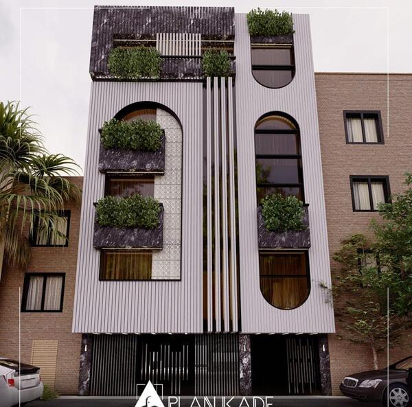 عکس نمای ساختمان چهار طبقه
