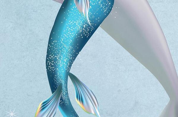 عکس پری دریایی سیاه سفید