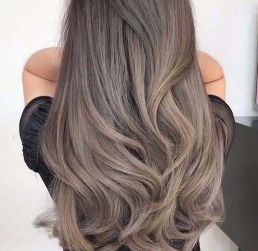 عکس رنگ موی قهوه ای دودی تیره