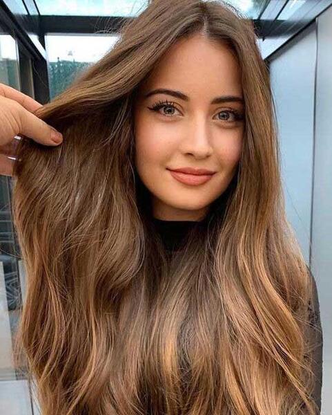 عکس رنگ موی عسلی متوسط