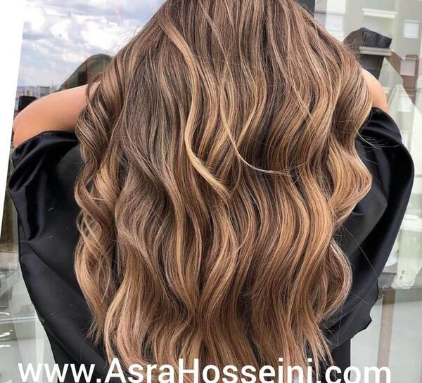 عکس رنگ موی بلوند عسلی روشن