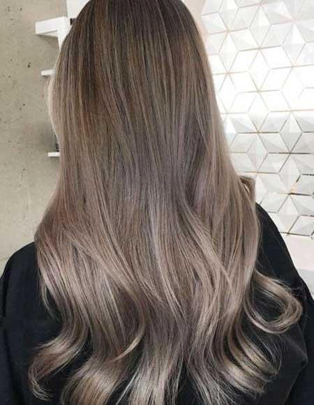 عکس رنگ موی زیتونی دودی بدون دکلره