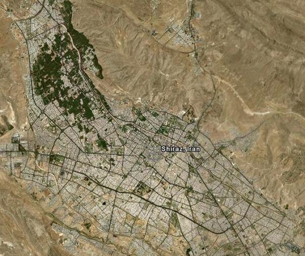 عکس هوایی از شهر شیراز