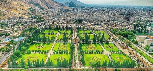 عکس هوایی از شهر شیراز