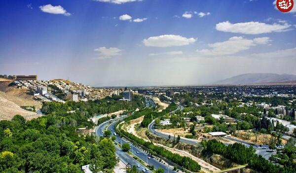عکس هوایی از شهر شیراز