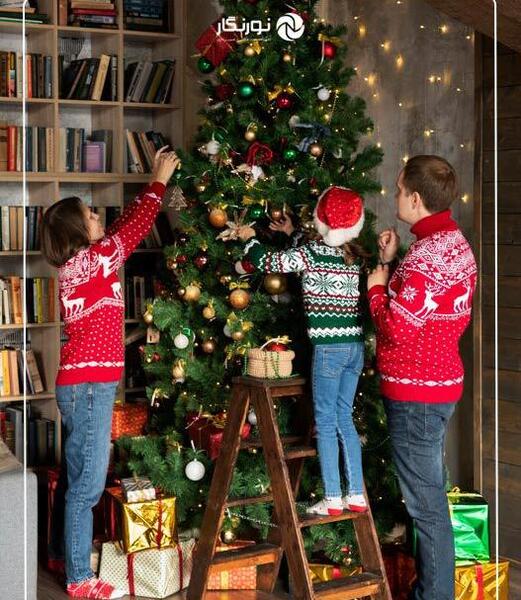 ایده عکس با درخت کریسمس