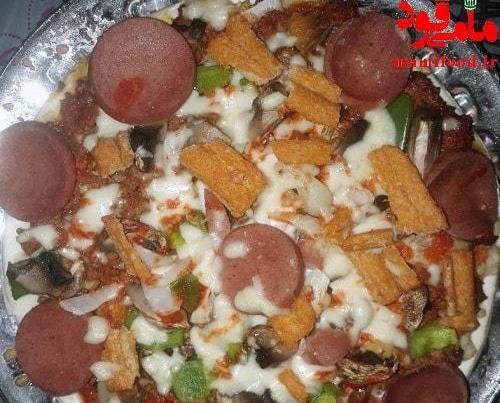 عکس پیتزا با گوشت