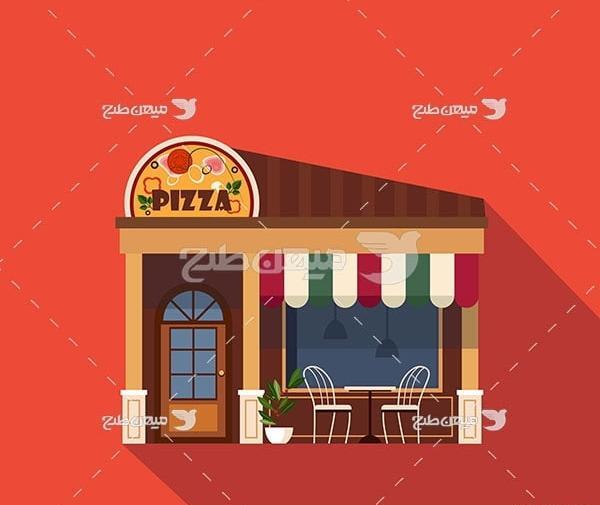 عکس نقاشی پیتزا فروشی