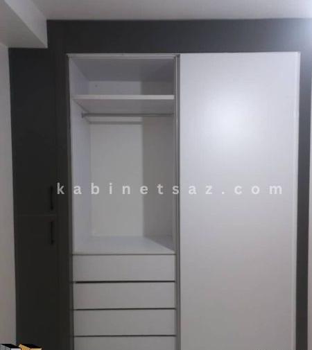 عکس کمد دیواری طوسی سفید