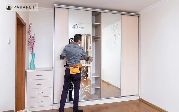 عکس کمد دیواری ریلی سفید