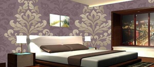 عکس اتاق خواب با کاغذ دیواری