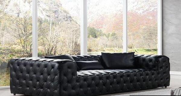 عکس مبل چرم مشکی
