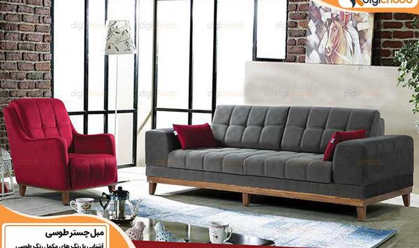 عکس مبل طوسی و سفید