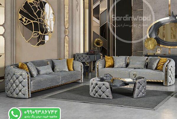 عکس مبل سلطنتی رنگ طوسی