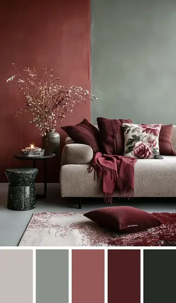 عکس مبل طوسی زرشکی
