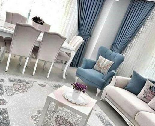 عکس مبل طوسی آبی