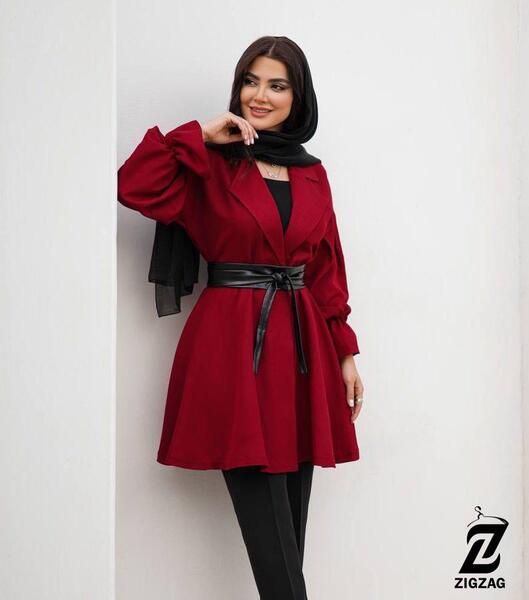 عکس مانتو کمربند دار