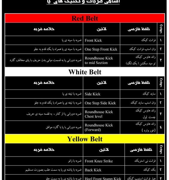 عکس کمربند مشکی کیک بوکسینگ