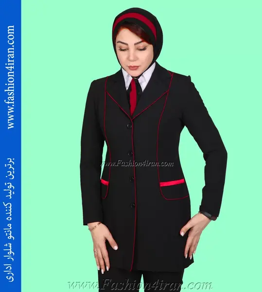 عکس کت شلوار مشکی با کراوات قرمز