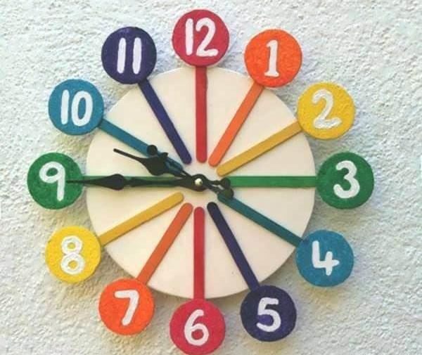 عکس کاردستی ساعت برای کلاس اول
