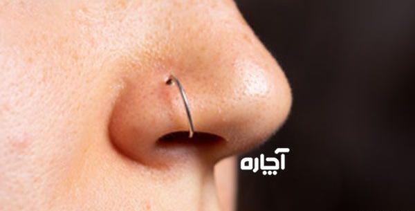 زبان عکس عفونت پیرسینگ بینی
